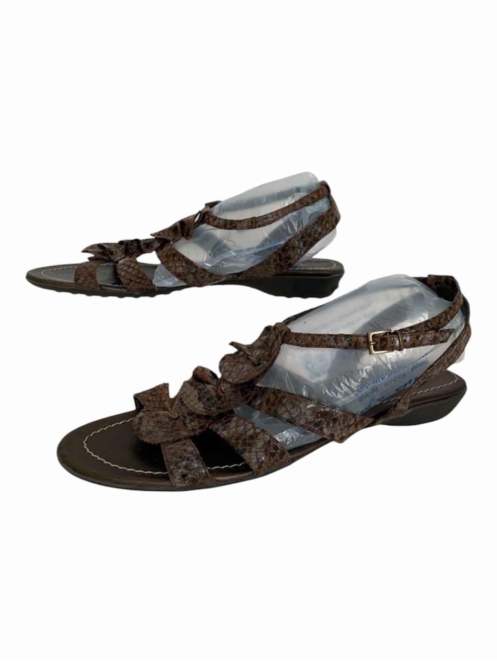 Vaneli Sandals Women 10.5M Brown Ankle Strap Low Heel Open Toe Shoes